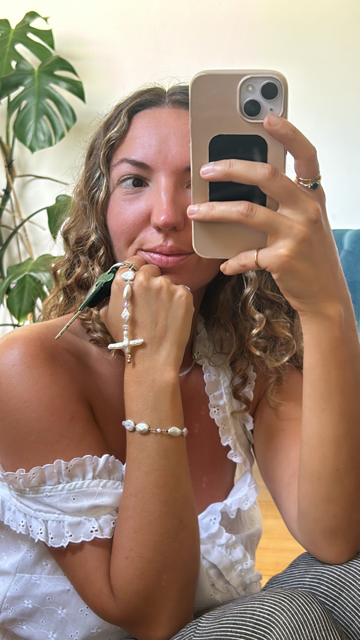 Pearly Key Ring
