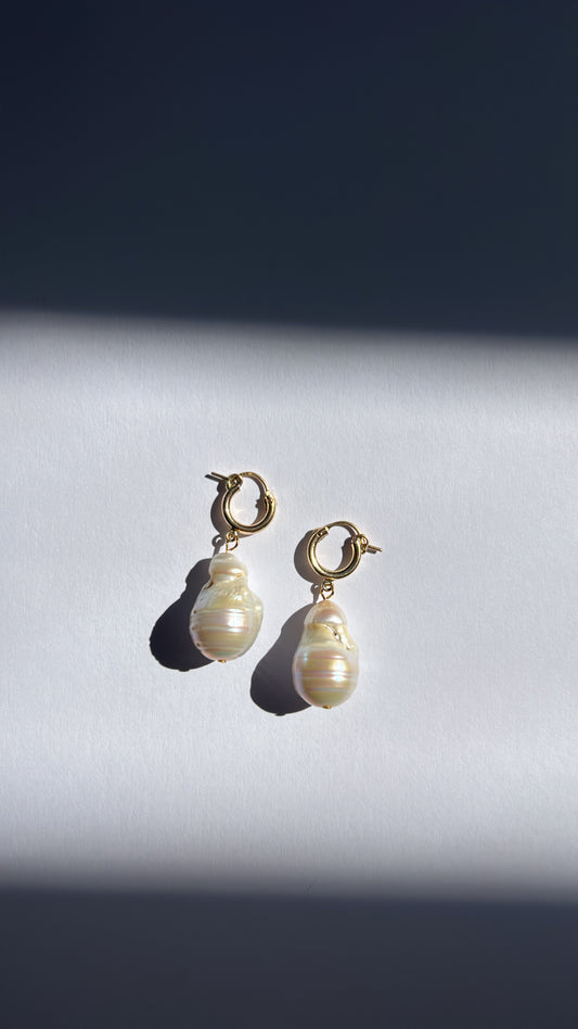 Chunky Pearl Hoops
